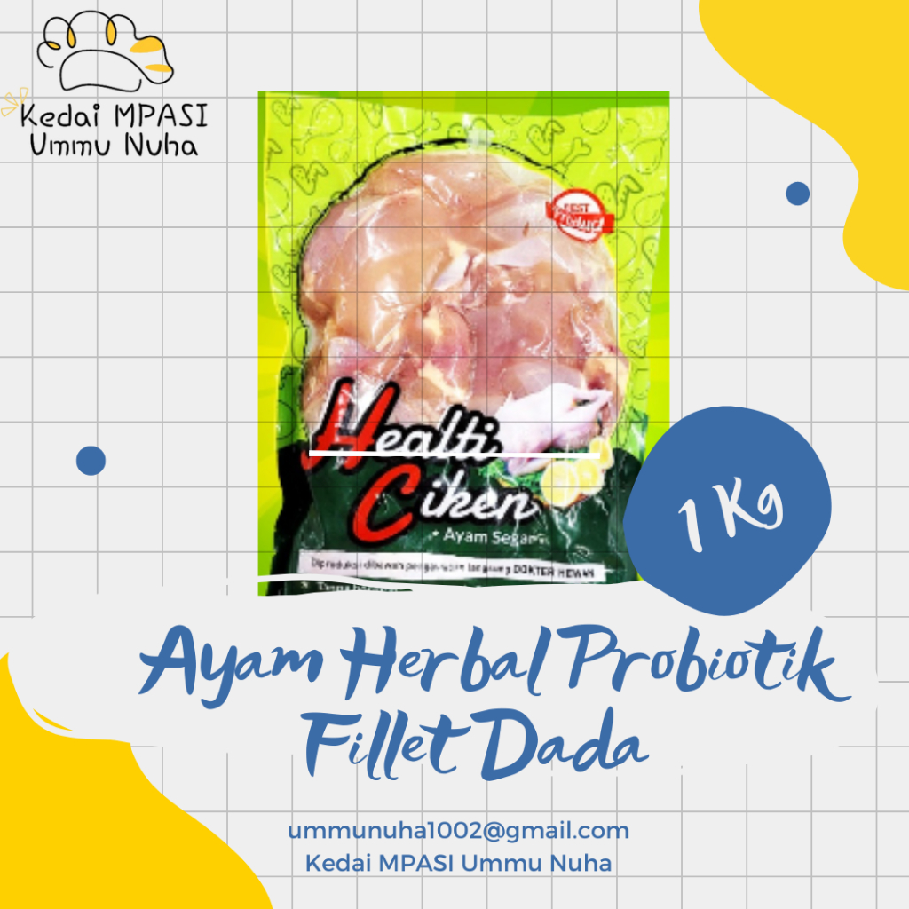

Healti Chicken Ayam Herbal Probiotik MPASI - Fillet Dada 1kg