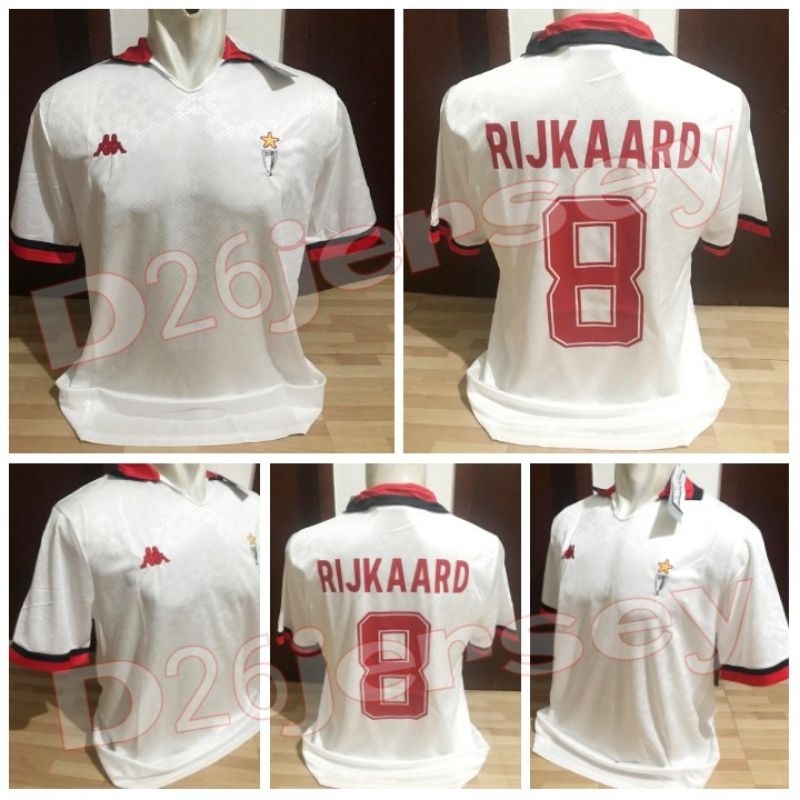 Jersey RETRO MilanN Away 1989 / 1990 + Nameset RIJKAARD 8 / Custom Font RETRO OFFICIAL