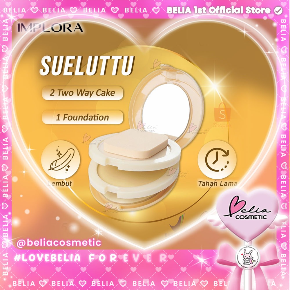 ❤ BELIA ❤ IMPLORA Bedak Sueluttu Powder Cake 3in1 320 | Two Way Cake  One Foundation | Bedak Padat