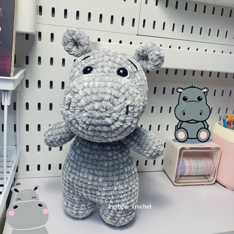 hippo amigurumi | boneka rajut kudanil | boneka rajut hippo | hippo crochet