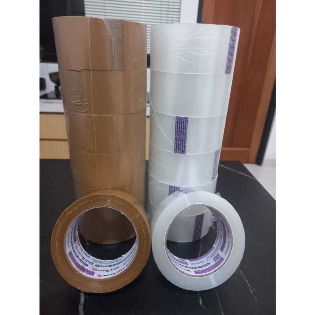 

Lakban Original merek Nachi warna bening dan coklat 48mm (2inch) 100 yard