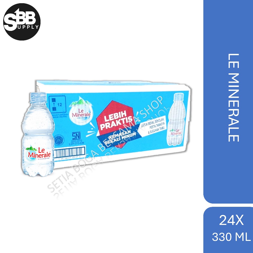 

LE MINERALE 330 ML ISI 24 BOTOL (1 DUS / 1 KARTON)