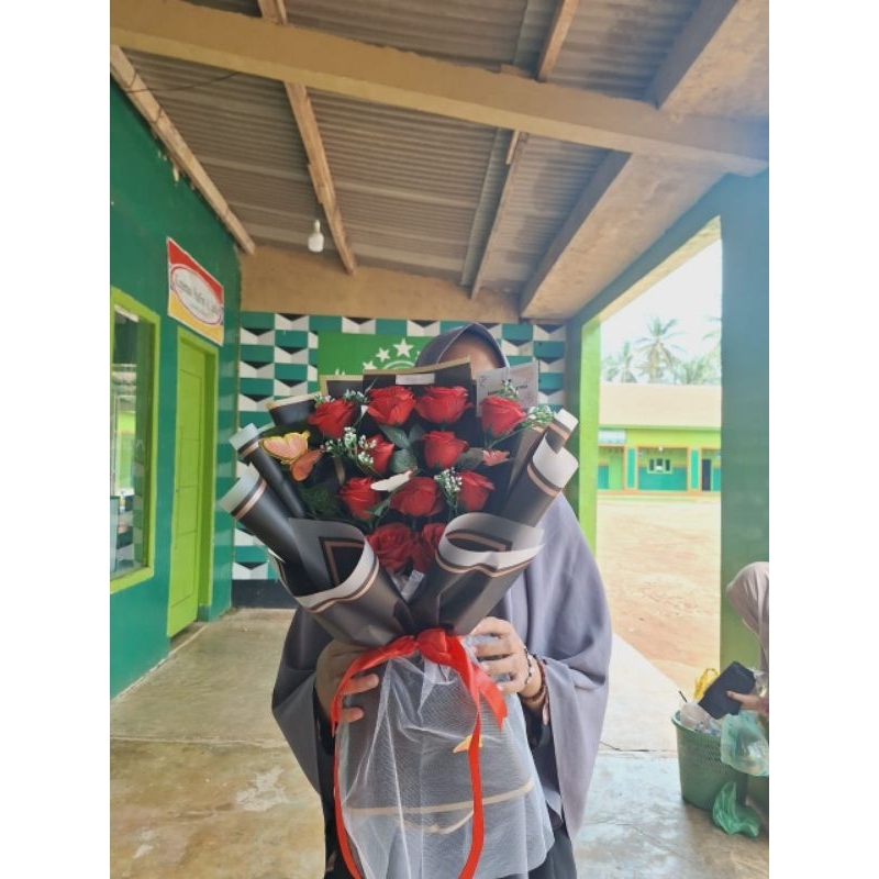bisa cod /buket jumbo mawar 11 tangkai /buket mawar jumbo hadiah wisuda/ buket mawar jumbo
