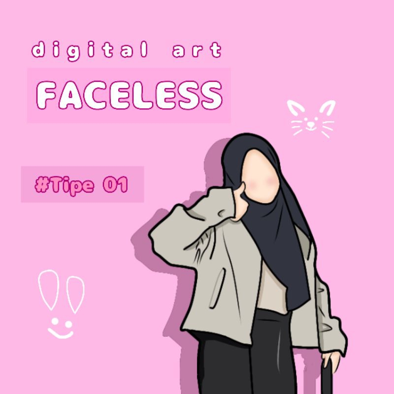 (LINEART SOFT FILE) digital art | ilustrasi digital faceless | vektor wajah | ubah foto jadi kartun 
