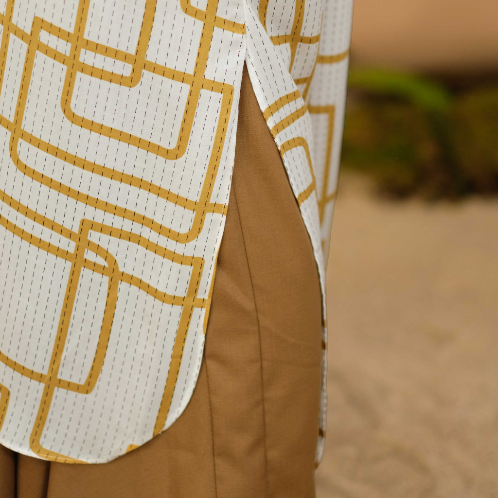 DEENAY HARUMI LONG TUNIC TUNIK MUSTARD SIZE S