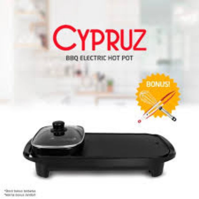 Cypruz BBQ Electric Hot Pot Alat Panggang