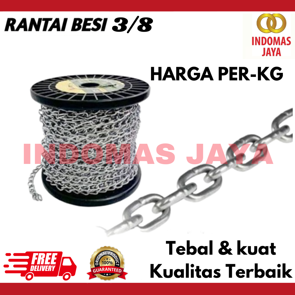 Rantai Besi Motor kapal pagar gantungan lampu ukuran 3/8"