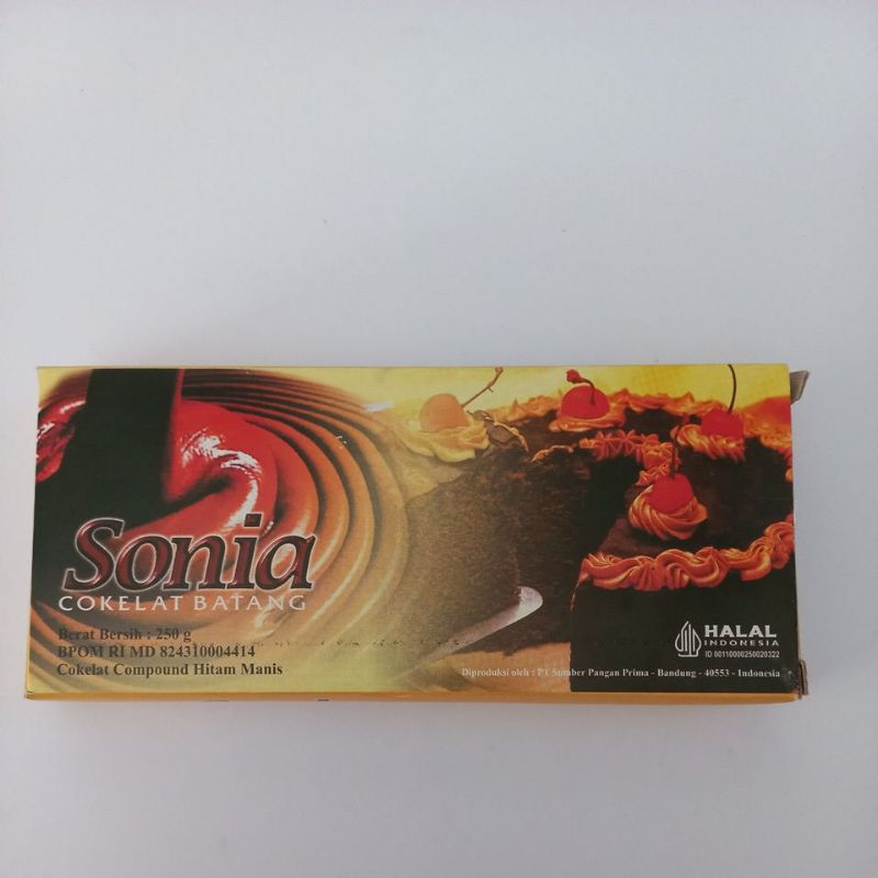 

Sonia Cokelat Compound Hitam Manis 250g