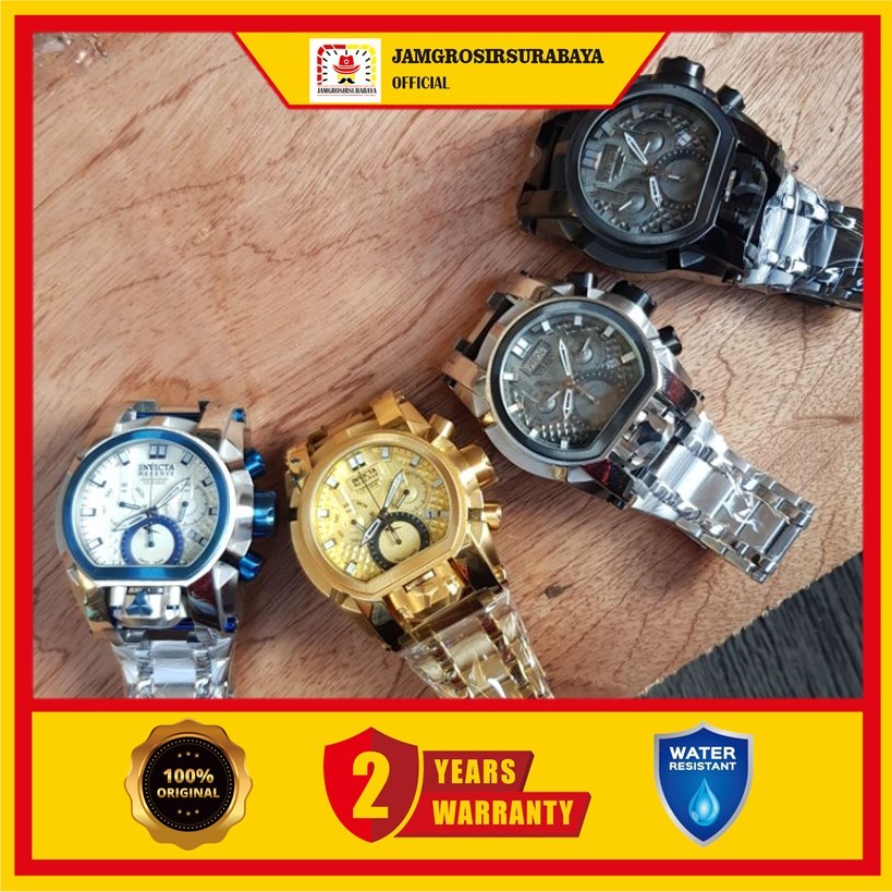 PROMO Jam Tangan Pria Invicta Bolt Zeus Dual time Stainless Steel Strap Original BM Garansi 2 Tahun 