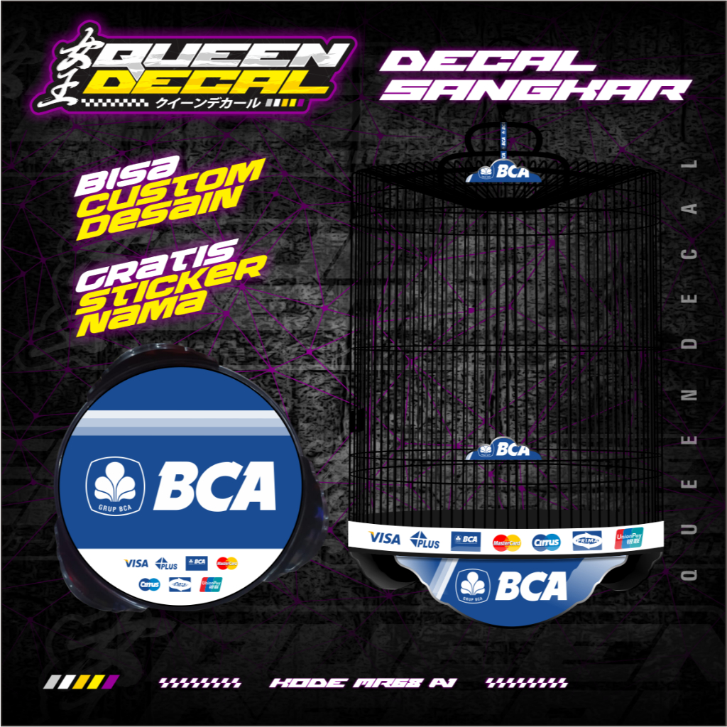 Stiker Tebok Muari Custom / Aksesoris Decal Sangkar Murai No 1 2 3 Bulat Ebod Jaya - MR