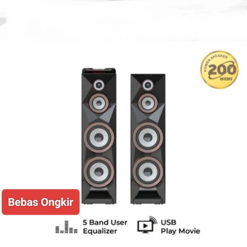 POLYTRON PAS 8BF28 Super Bass Speaker Aktif Active 8 inch