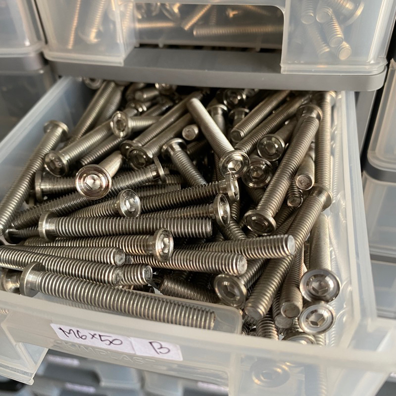 baut L stenlis M6 verseng / model tipis modif bubut baut L stenlis 10an