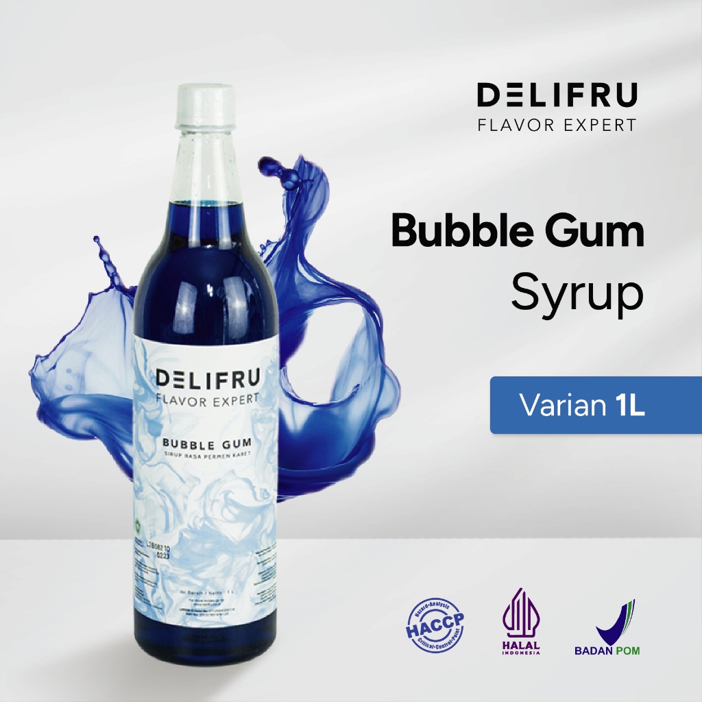 

Delifru Bubble Gum Syrup 1 Liter - Sirup Permen Karet