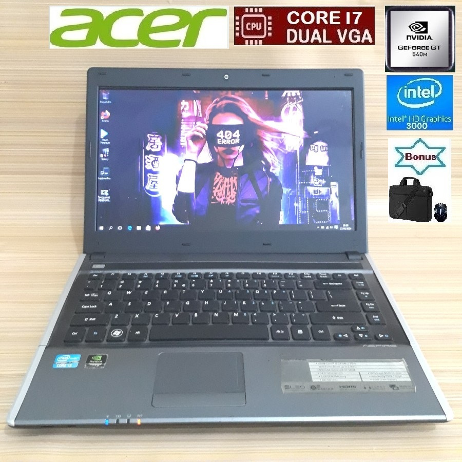 laptop acer core i7 vga ram8gb hardis 500gb generasi 3 bergaransi