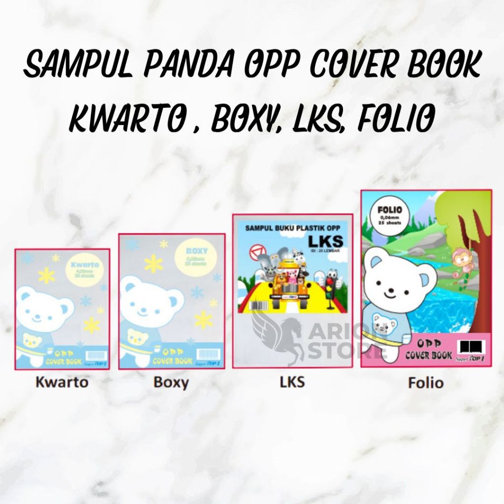 

[ARION STORE] SAMPUL SISIPAN BUKU TULIS PANDA / SAMPUL PLASTIK OPP PANDA SUPER POP1 KWARTO / BOXY / LKS / FOLIO [ISI 25]