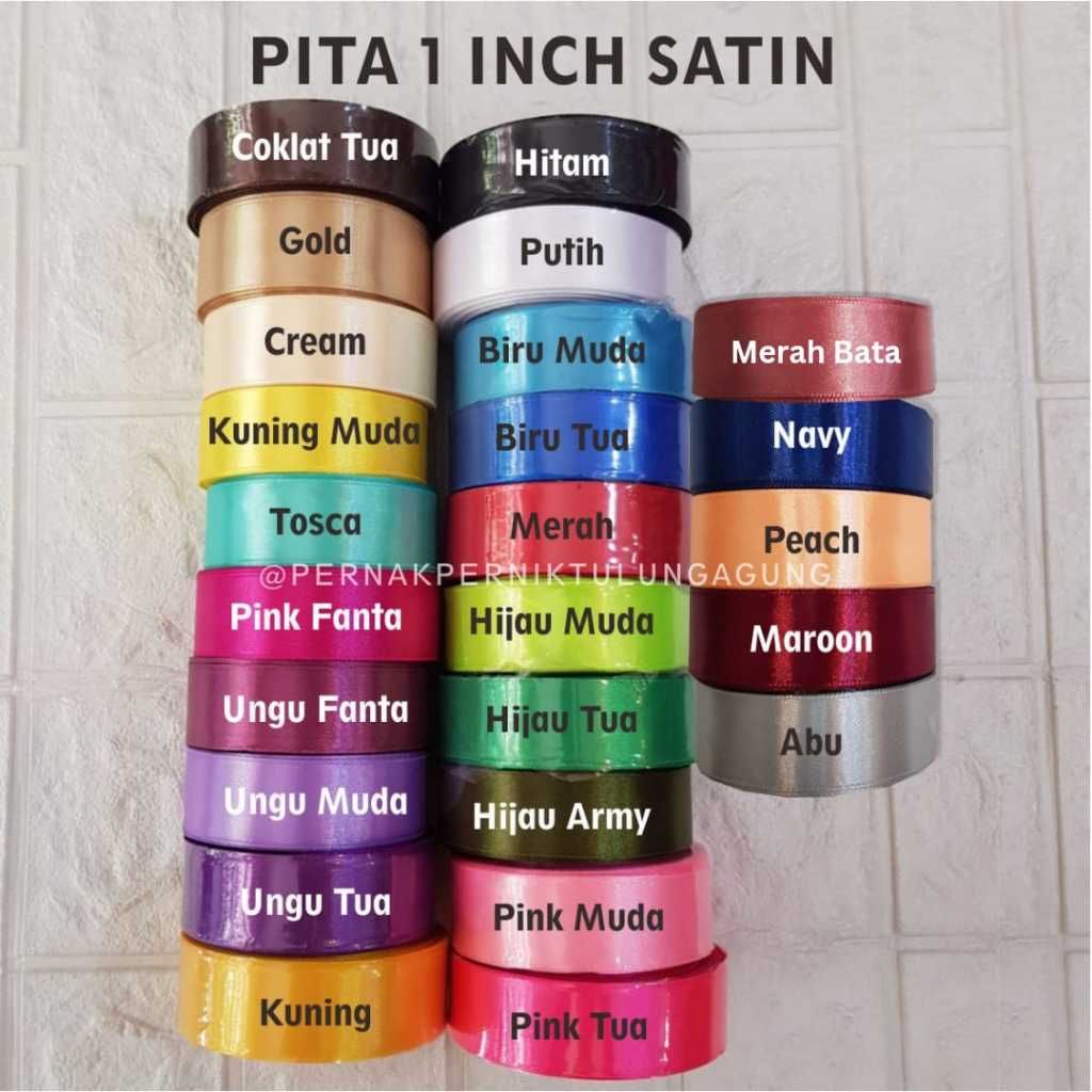 

Pita Satin 2,5 cm/ready banyak pilihan warna