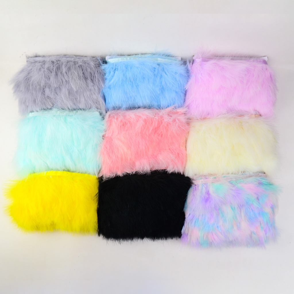Aplikasi Bulu Lembut Halus Turki Turkey Fluff Feathers 9cm Bordir Renda Harga Per 10cm | Istanakanci