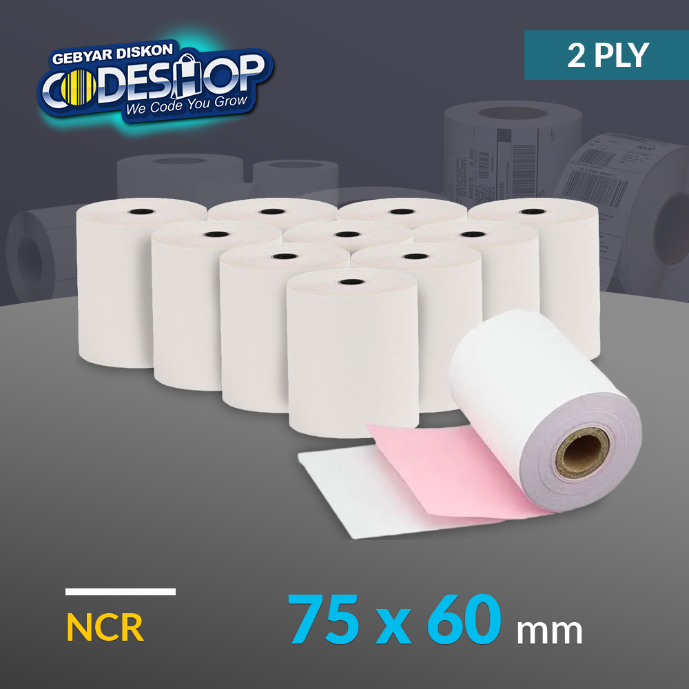 

Codeshop Kertas NCR 75 x 60 mm 2 Ply Struk Kasir Printer Dot Matrix 76mm Epson TM-U220 (10 Roll)