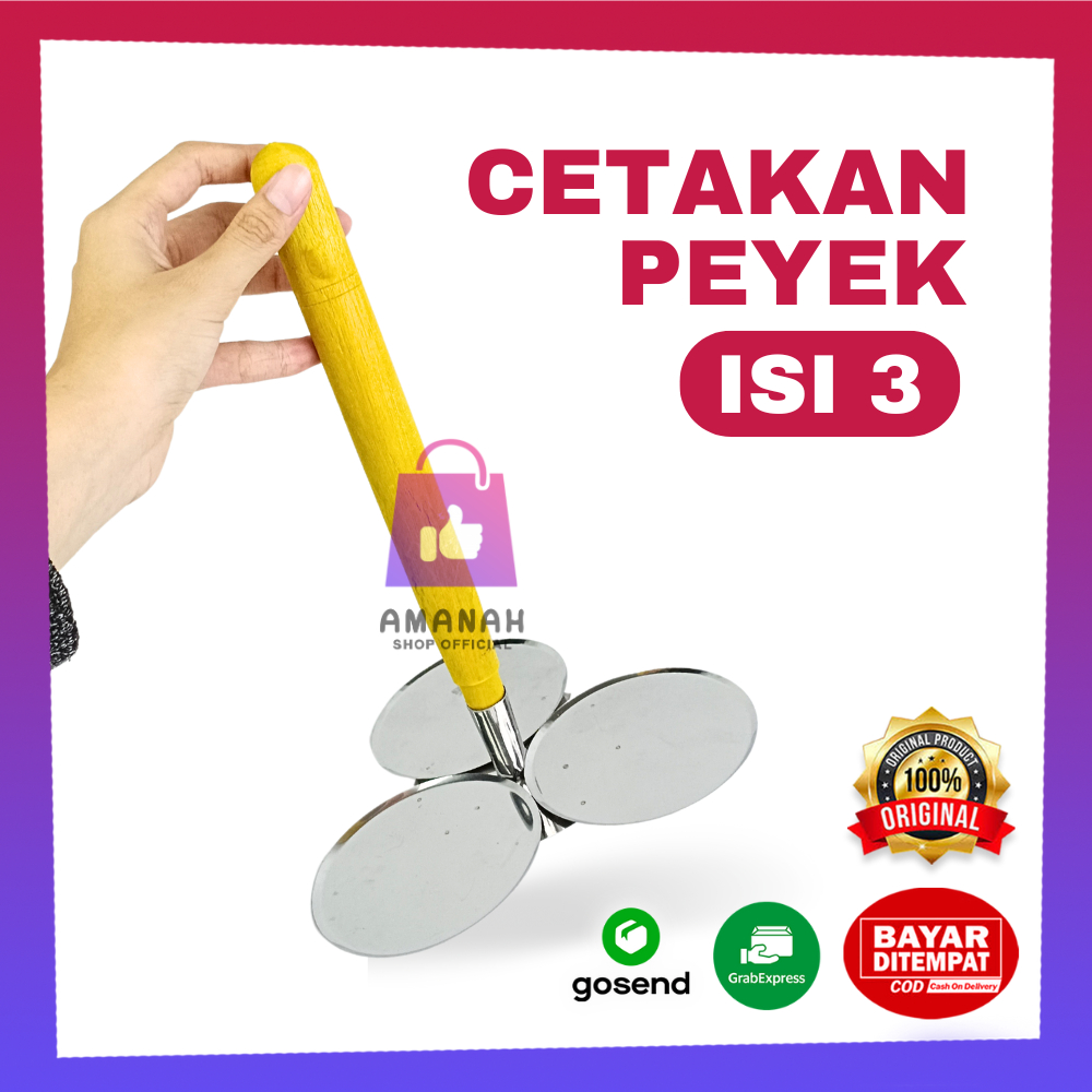 Cetakan Peyek Stainless Steel Isi 3 Anti Lengket | Cetakan Peyek Cabang | Cetakan Rempeyek | Irus Bu