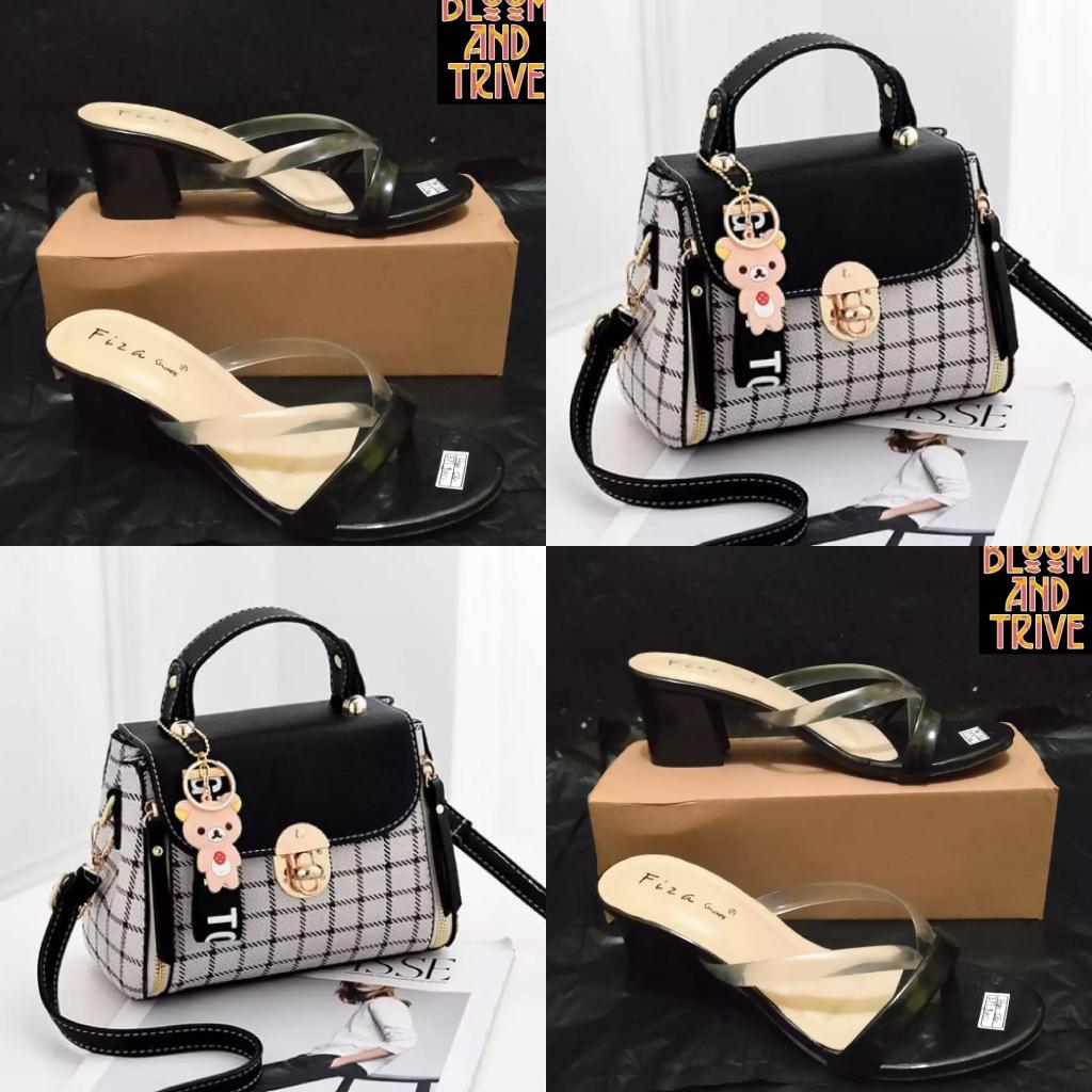 1set tas dan sandal pesta