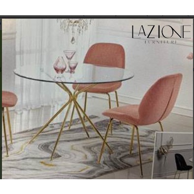 Lazione UDT9038 Meja bundar / Meja kaca / Meja Makan / Meja Kopi