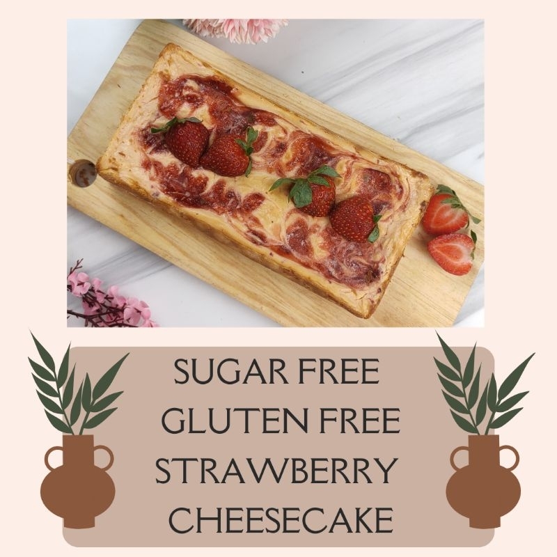 

Strawberry Cheesecake (Sugar free, Gluten free, Keto friendly)-READY LANGSUNG KIRIM-HEALTHY CAKE-KUE SEHAT-BISA KIRIM KE SELURUH INDONESIA. (Hadiah ultah-kado ulang tahun birthday orang tua teman sahabat pacar-birthday cake-kue ulang tahun) Hampers