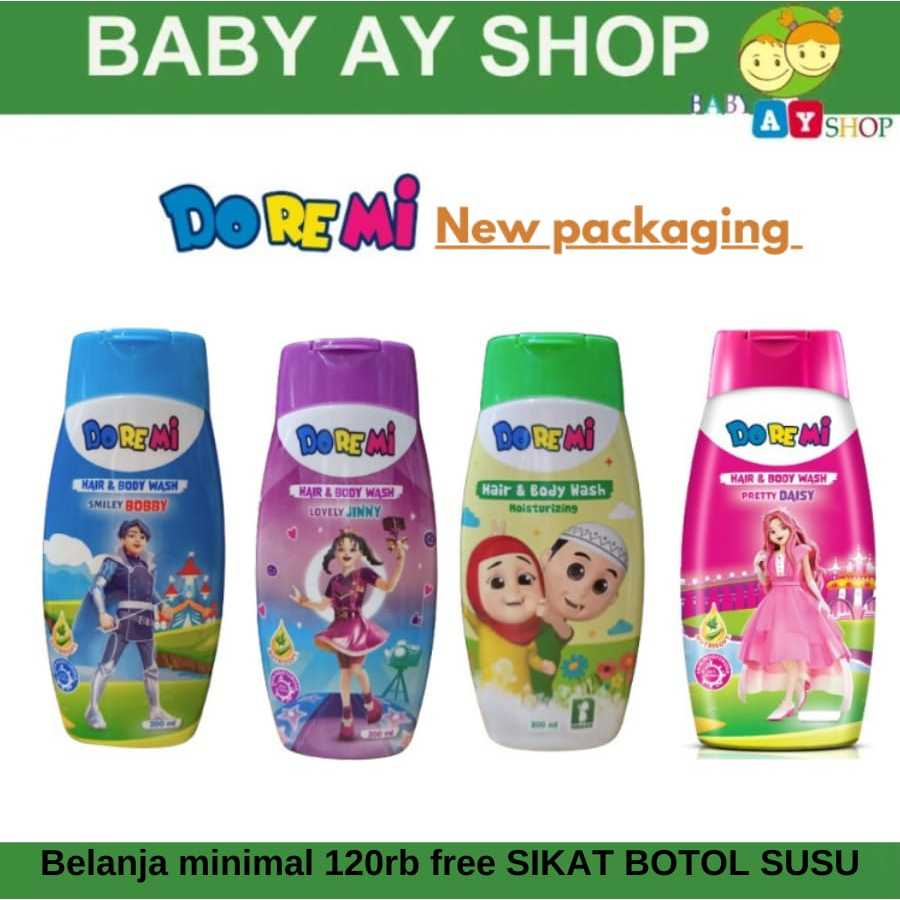 Doremi Hair and Body Wash Princess Pretty Daisy 200 ml botol- Sabun Mandi Cair berwarna