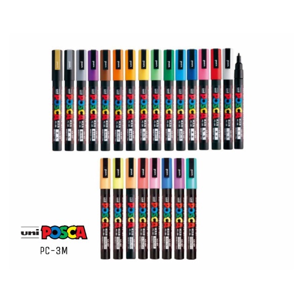 

READY STOCK UNI POSCA PC3M Paint Marker Fine Tip Point Spidol Warna warni