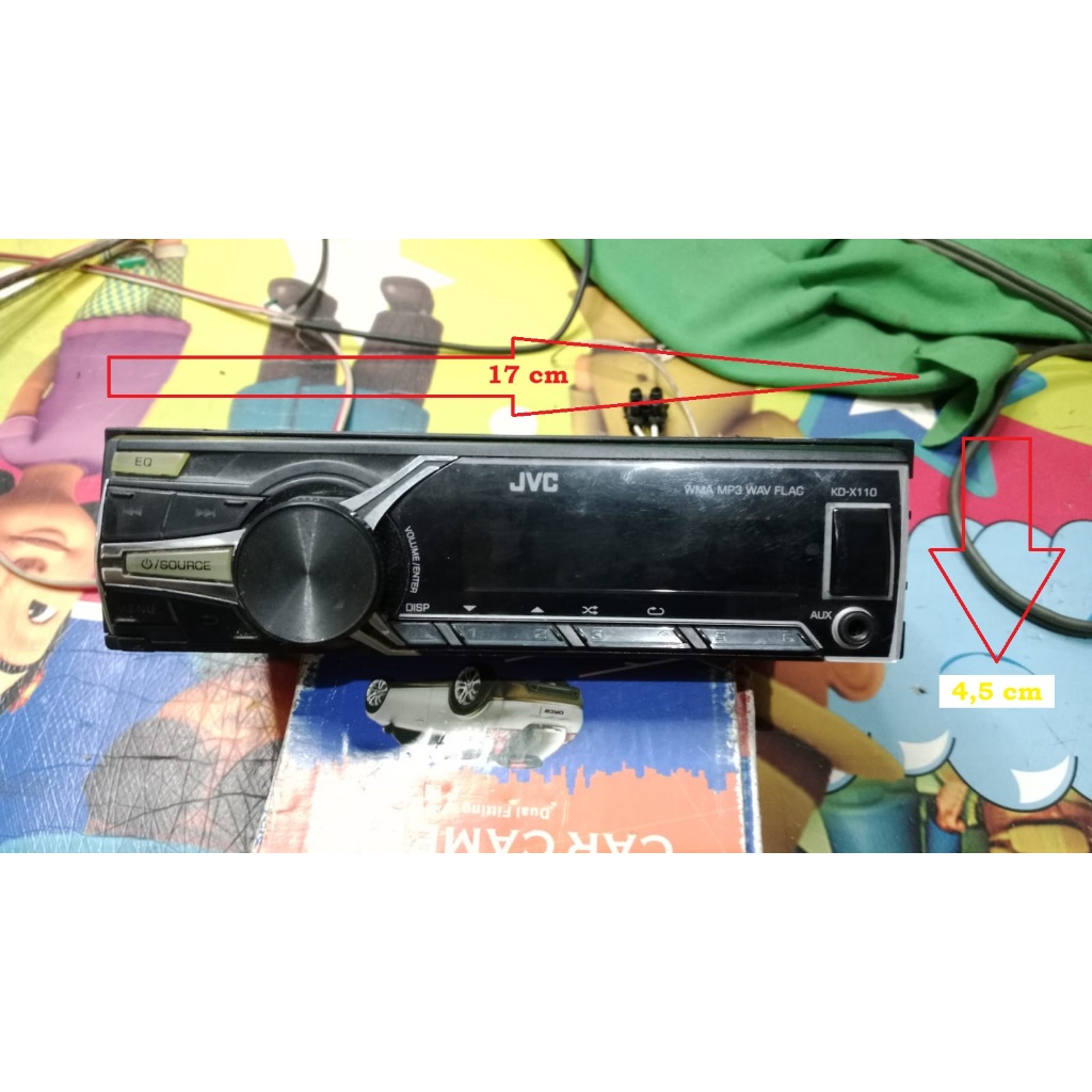 Head Unit JVC KD-X110N. Ori Datsun. Gratis Soket. Kondisi Normal.