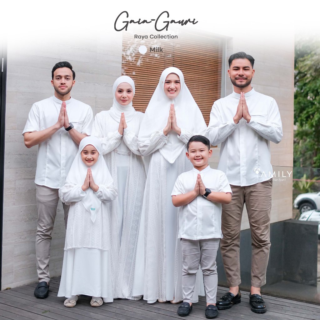 GAURI DRESS KIDS ORI AMILY HIJAB FAMILY SET LEBARAN BROCADE BROKAT FLOWLY GAMIS SYARI CANTIK BAJU MU