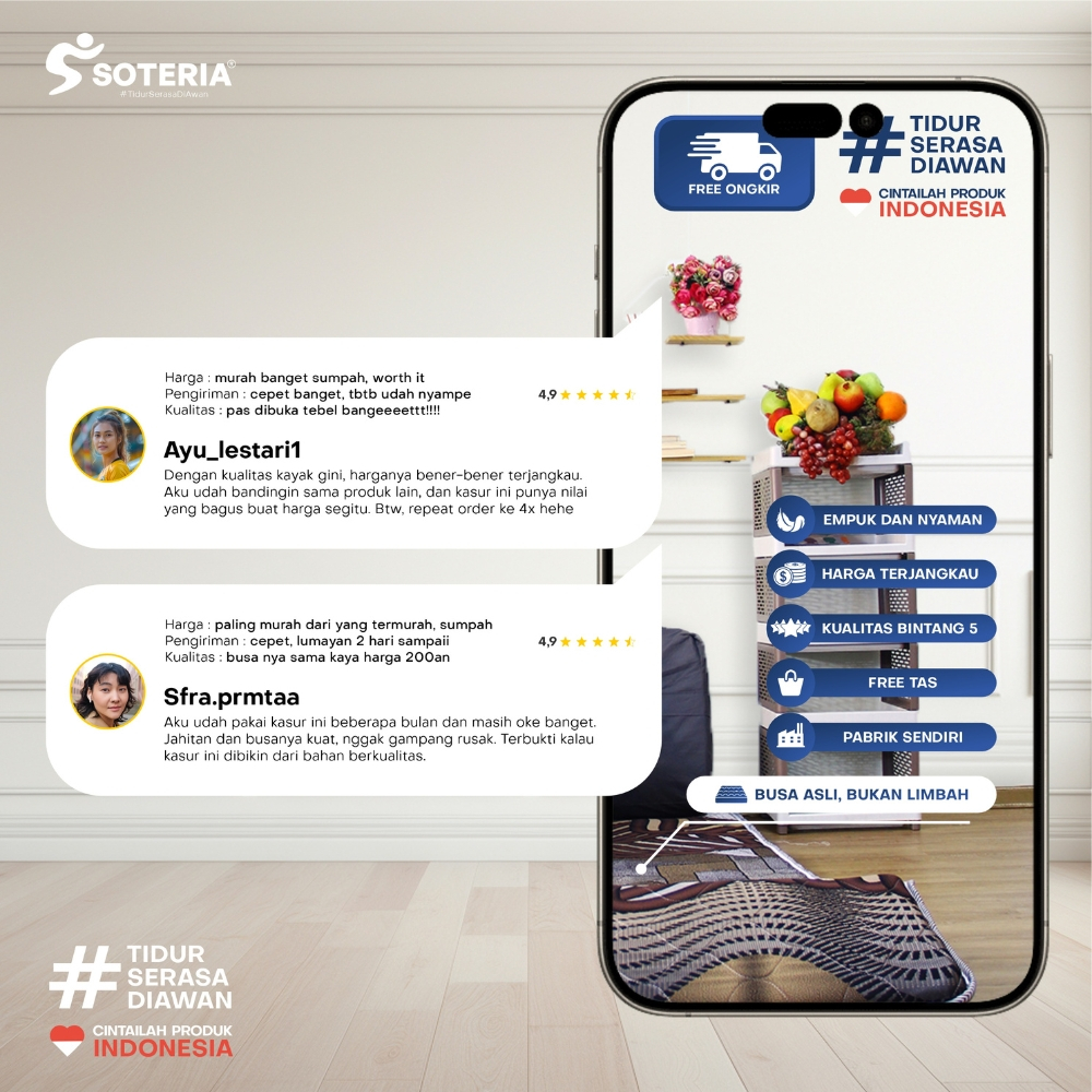 Zoyands [Cuci Gudang Berkah Subsidi Free Ongkir & Bisa ] Kasur Lipat Bantalan Busa Lembut Premium +