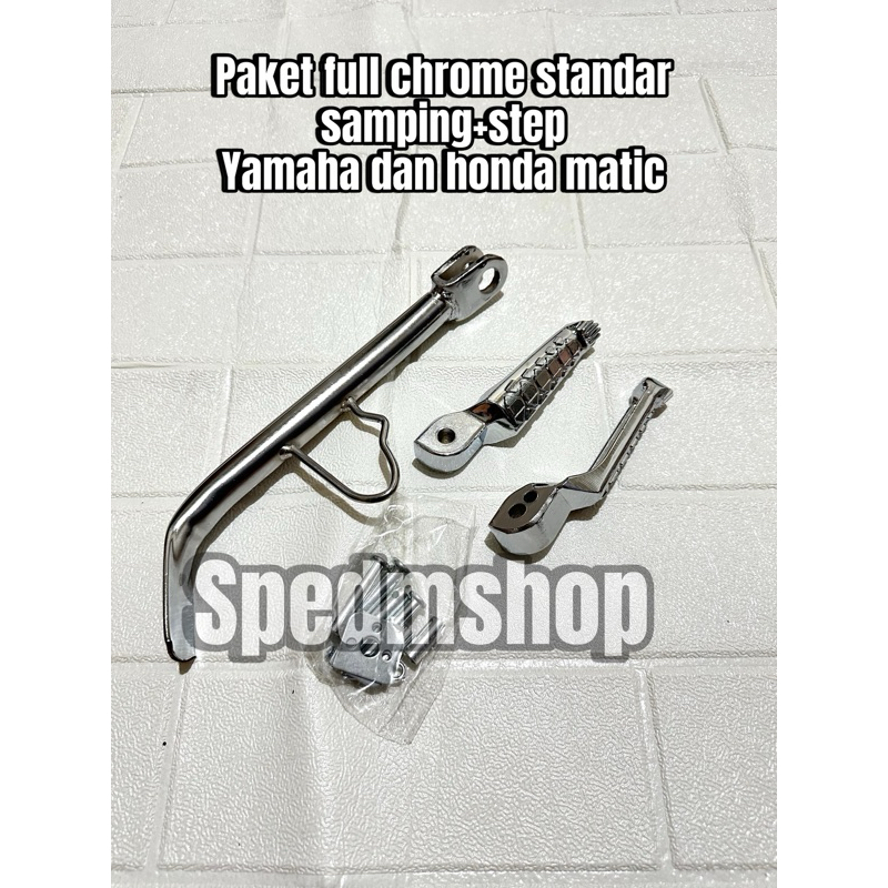 STANDAR SATU SAMPING CHROME RING14 RING17 + STEP CROME VARIO MIO BEAT SCOOPY BEATFI VARIO125/150