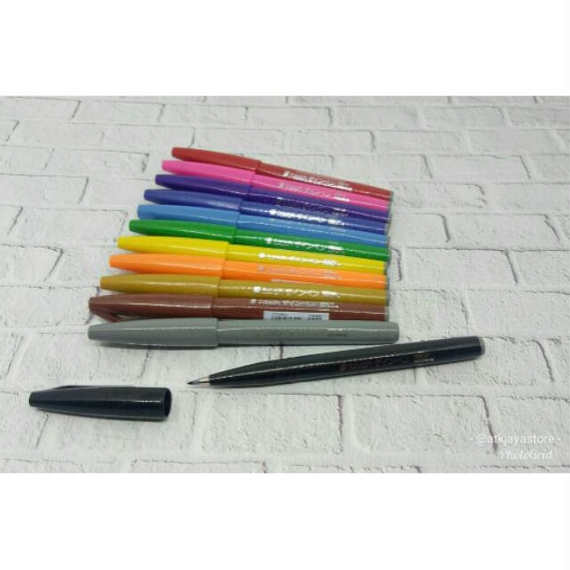 

DISKON Pentel Touch Brush Sign Pen 12 warna Colouring Kuas Spidol Lettering Doodle Murah Berkualitas