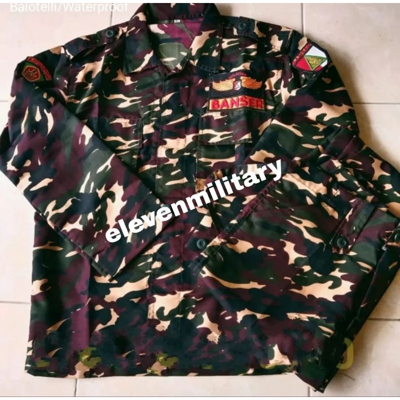 termurah stelan baju pdl loreng banser anti luntur bahan Balotelli