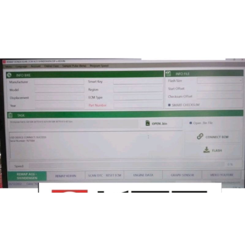 Paket aplikasi Dan file remap scan reset Honda Keihin shindengen black flasher autoshop file bin xdf