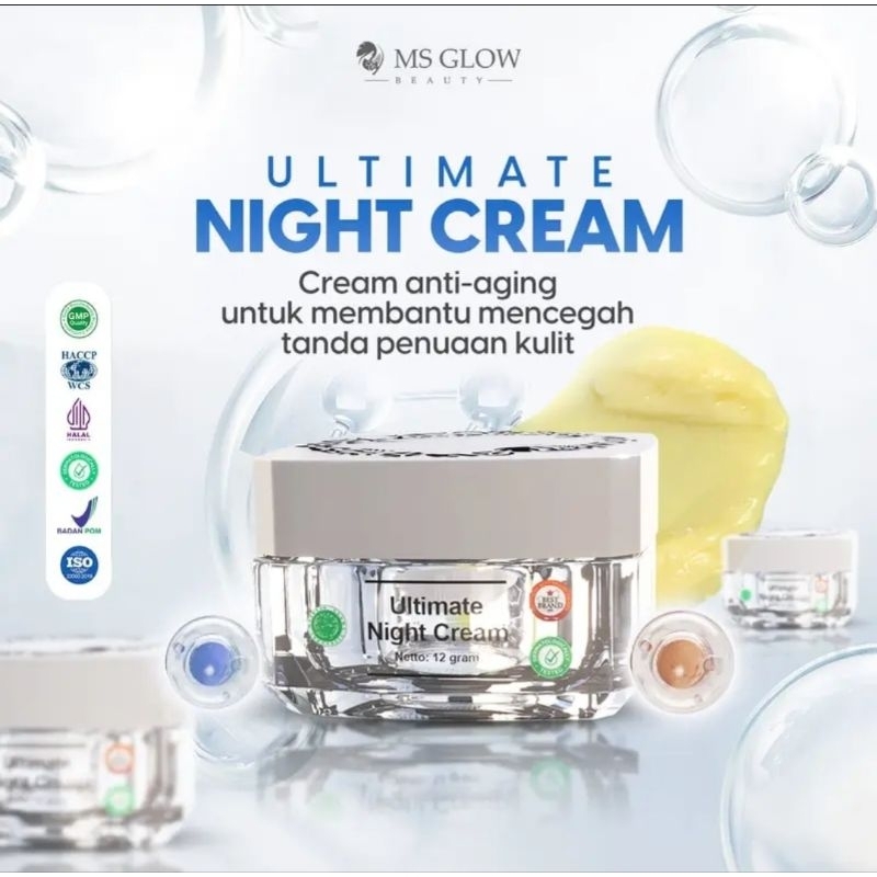 MS GLOW ULTIMATE NIGHT CREAM - menghilangkan flek hitam membandel -mencerahkan