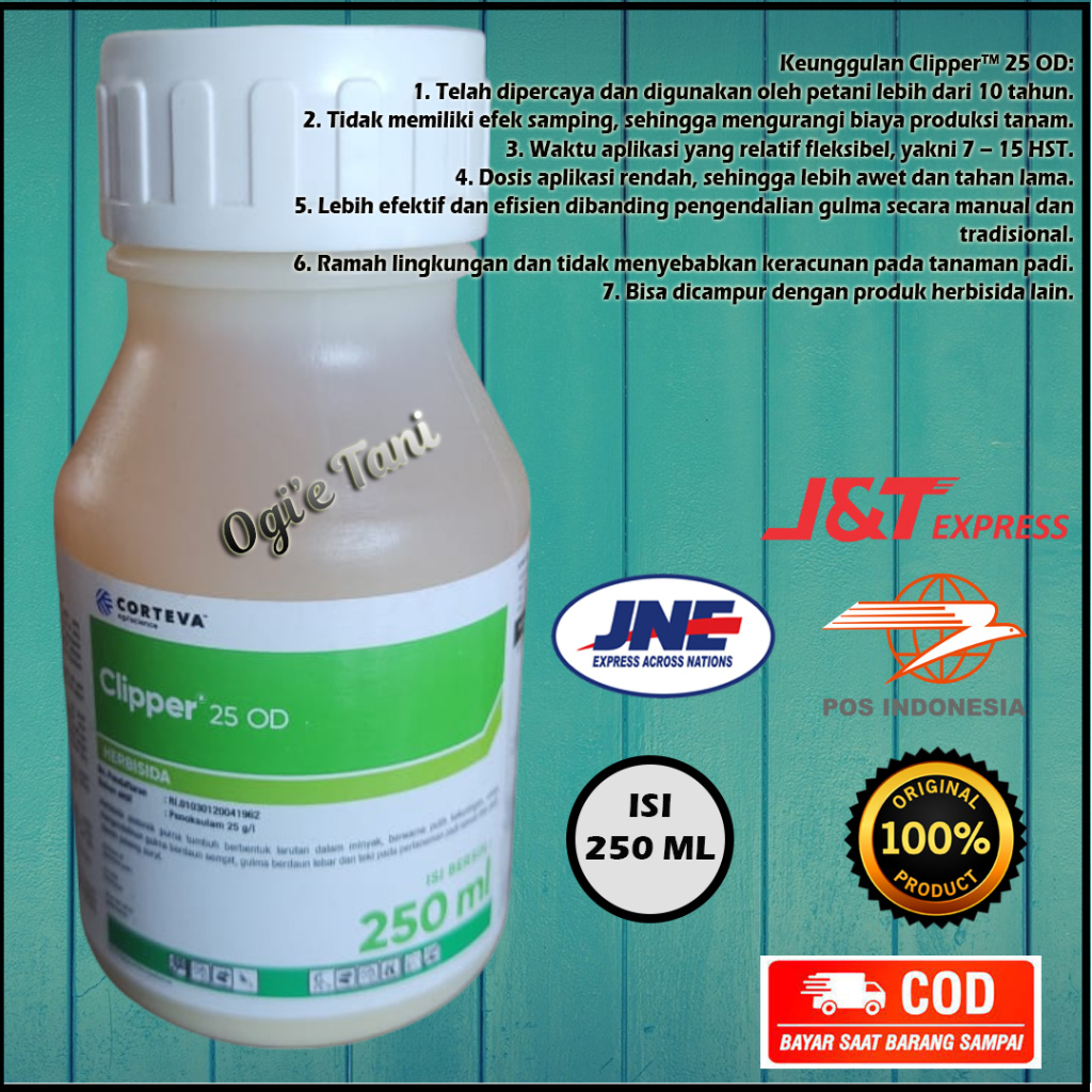 HERBISIDA CLIPPER 25 OD, adalah herbisida sistemik purna tumbuh, Isi 250 ML