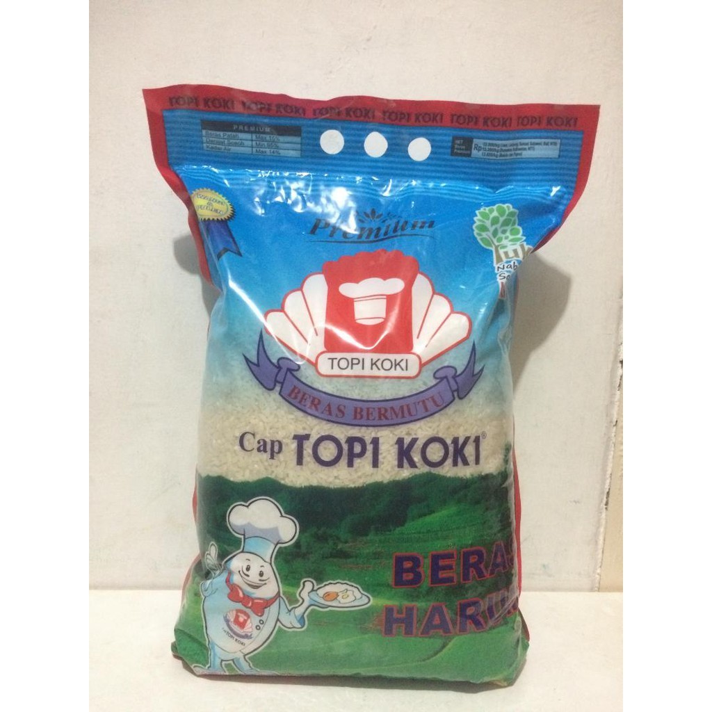 

Beras Cap Topi Koki Beras Harum 5 KG FULL | Asli Putih Enak Topi Koki 5KG Murah Promo