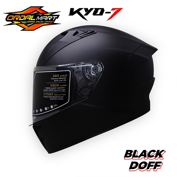 Helm Motor Full Face Standar JPN KYO 7 HITAM BLACK DOP DOFF ORIGINAL SNI Dewasa pria wanita