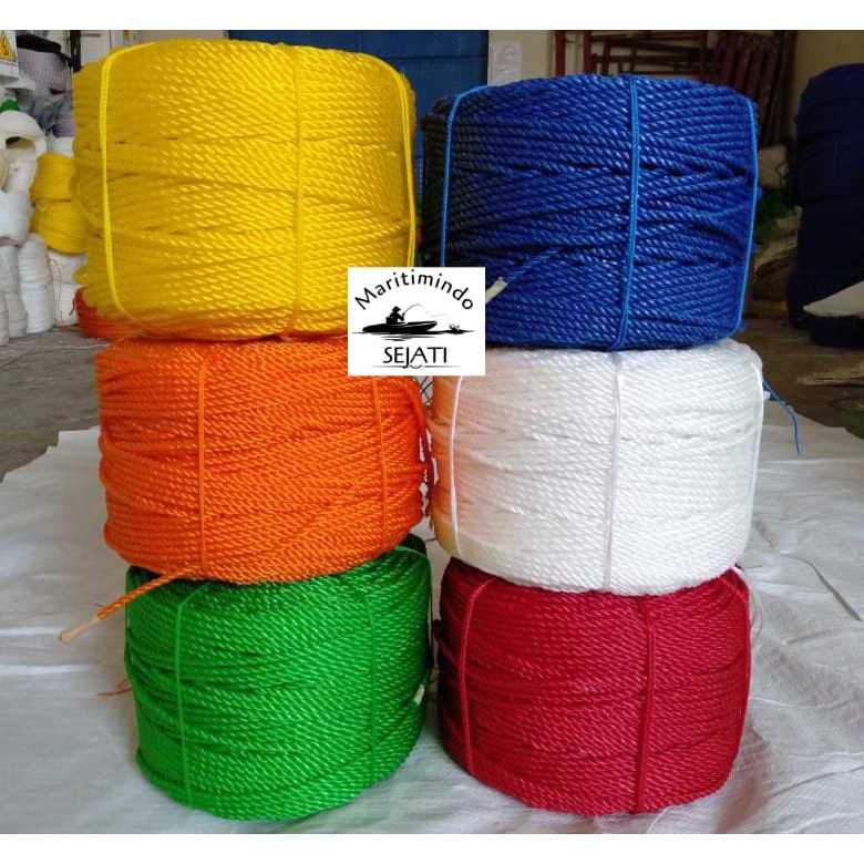 

TALI TAMBANG WARNA tali pe merek compas 3mm, 4mm, 5mm, 6mm harga per 1 mtr