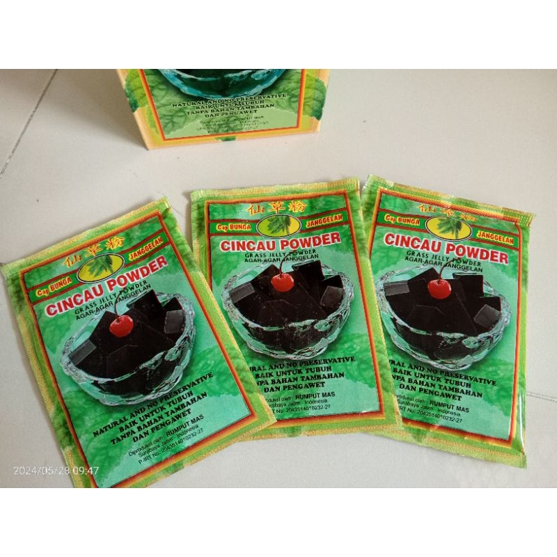 

Cincau powder bunga janggelan Cao Cincau agar agar janggelan