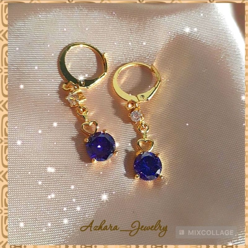 anting mata biru/antingantikarat/perhiasan wanita