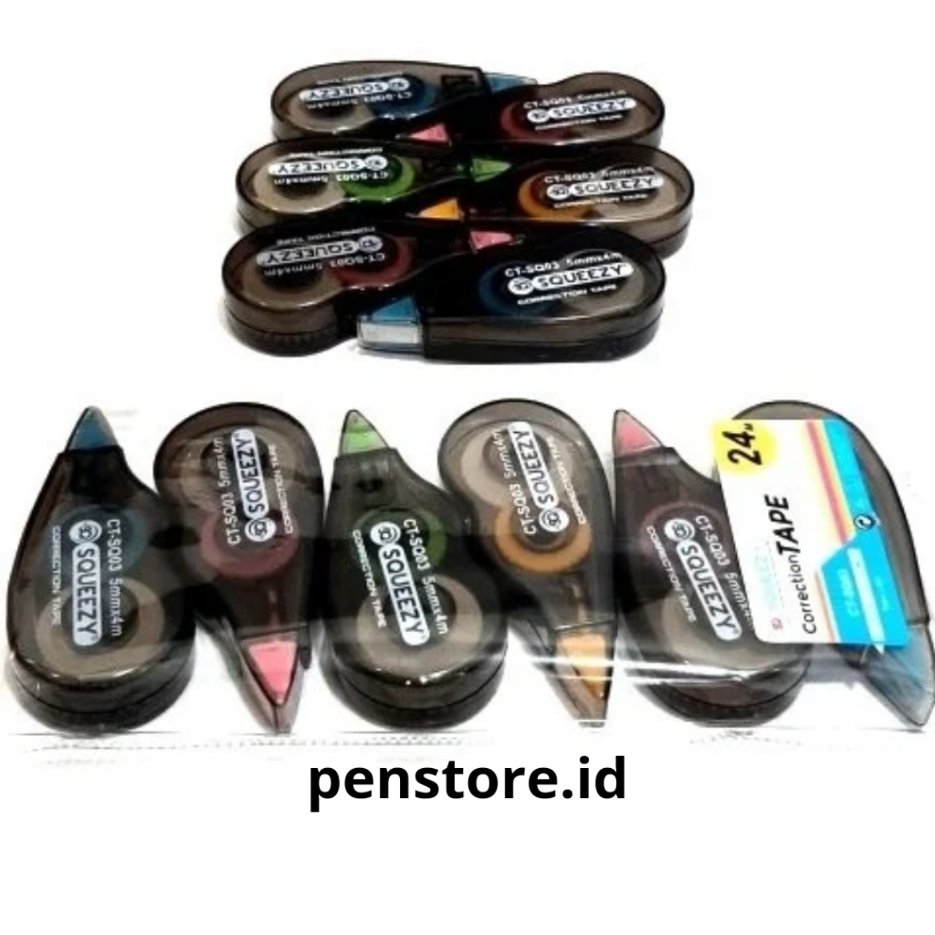 

[1PACK isi 6 PCS] Stipo Kertas Squeezy Free Pouch / Correction Tape Lucu