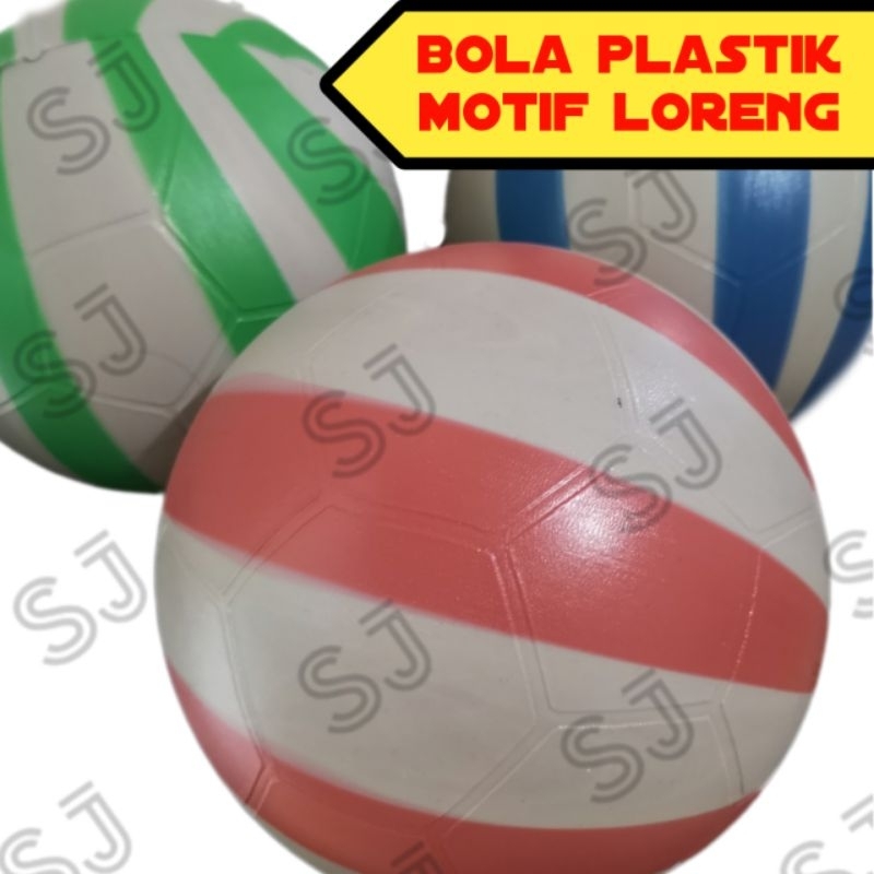 bola plastik loreng warna warni 1pcs