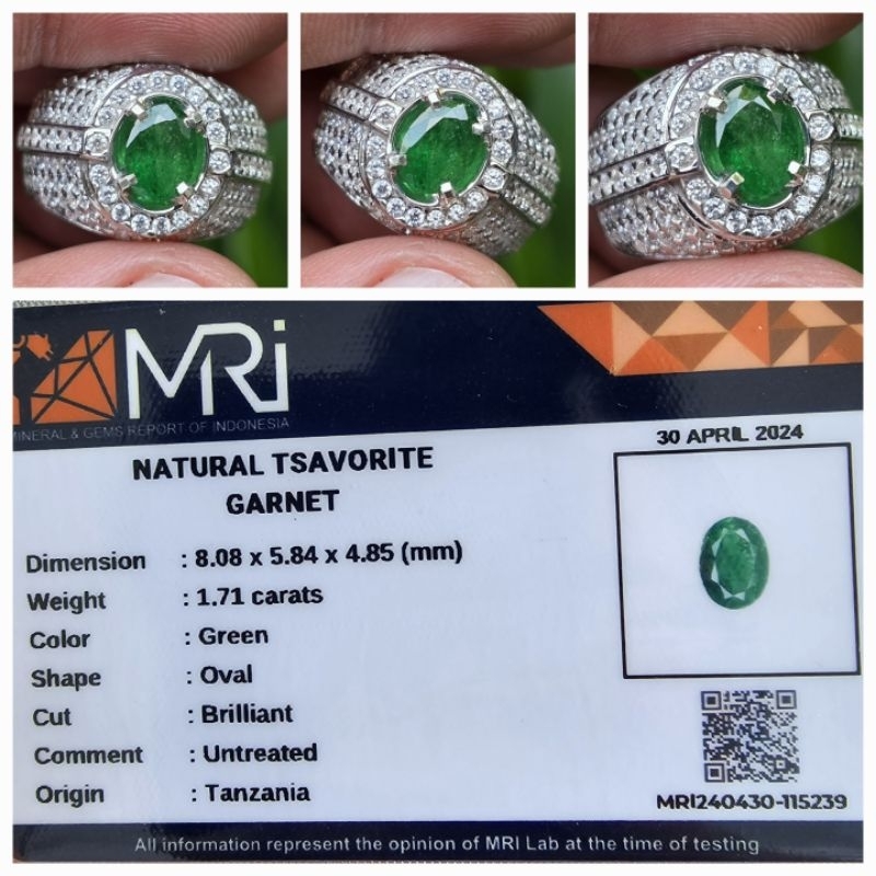 Natural Tsavorite Green Garnet Memo 1.71 crt