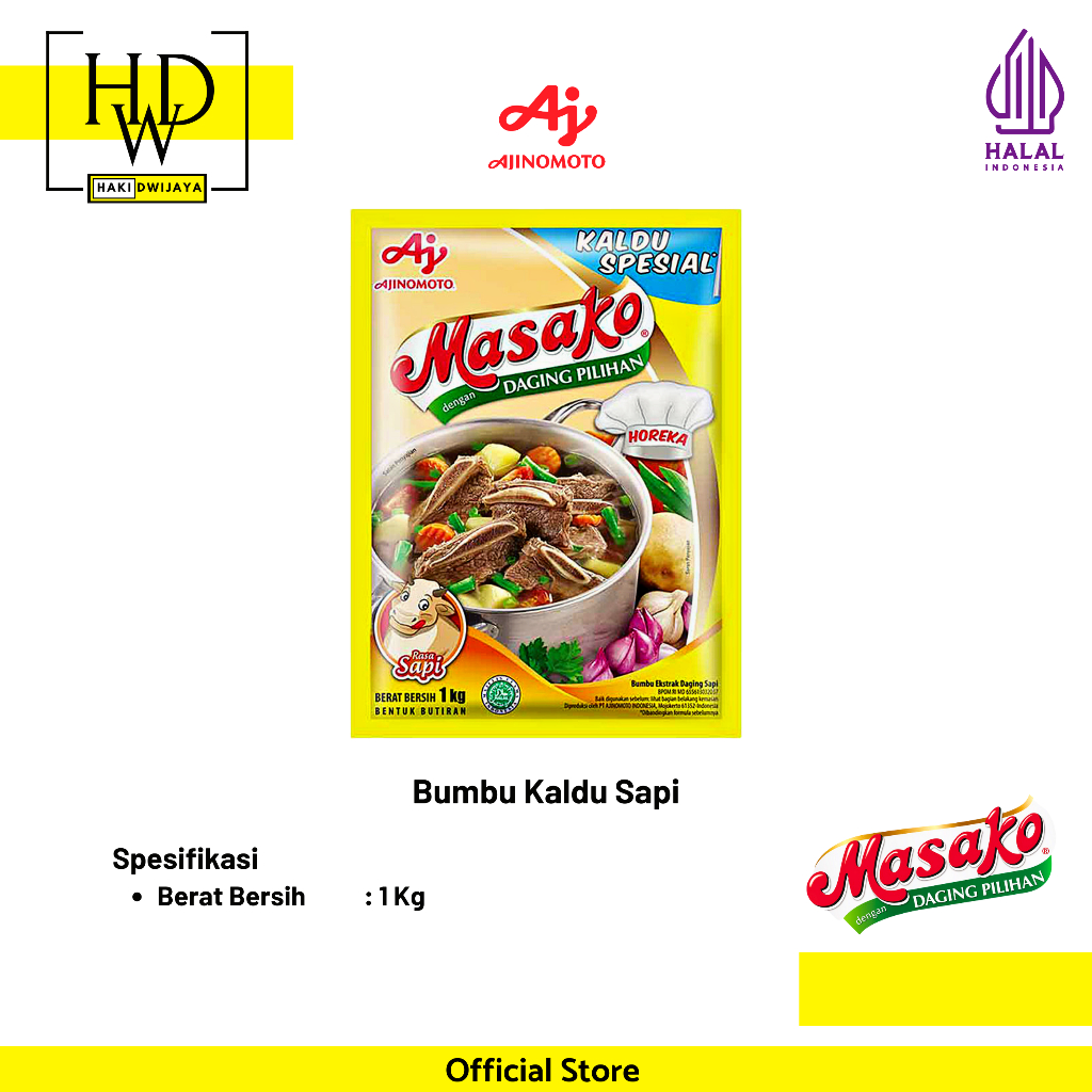 

[1 Kg] Masako Bumbu Penyedap Rasa Sapi Bubuk Kemasan Sachet