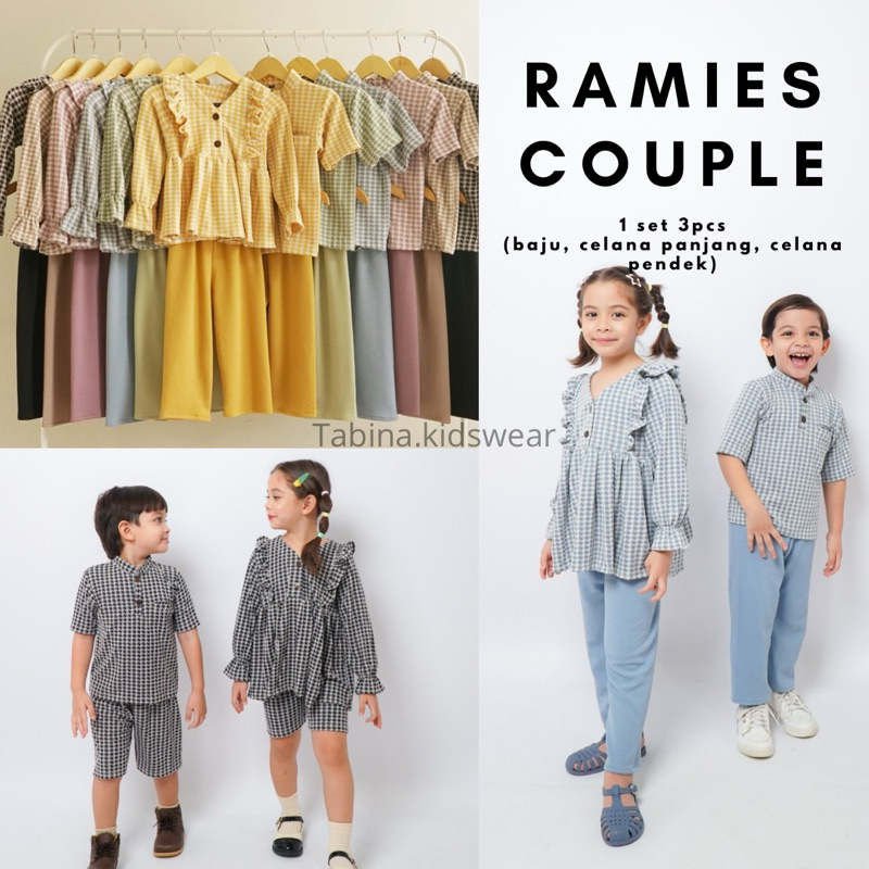 TABINA.KIDSWEAR - RAMIES COUPLE SETELAN ANAK 1 SET DAPAT 3pcs