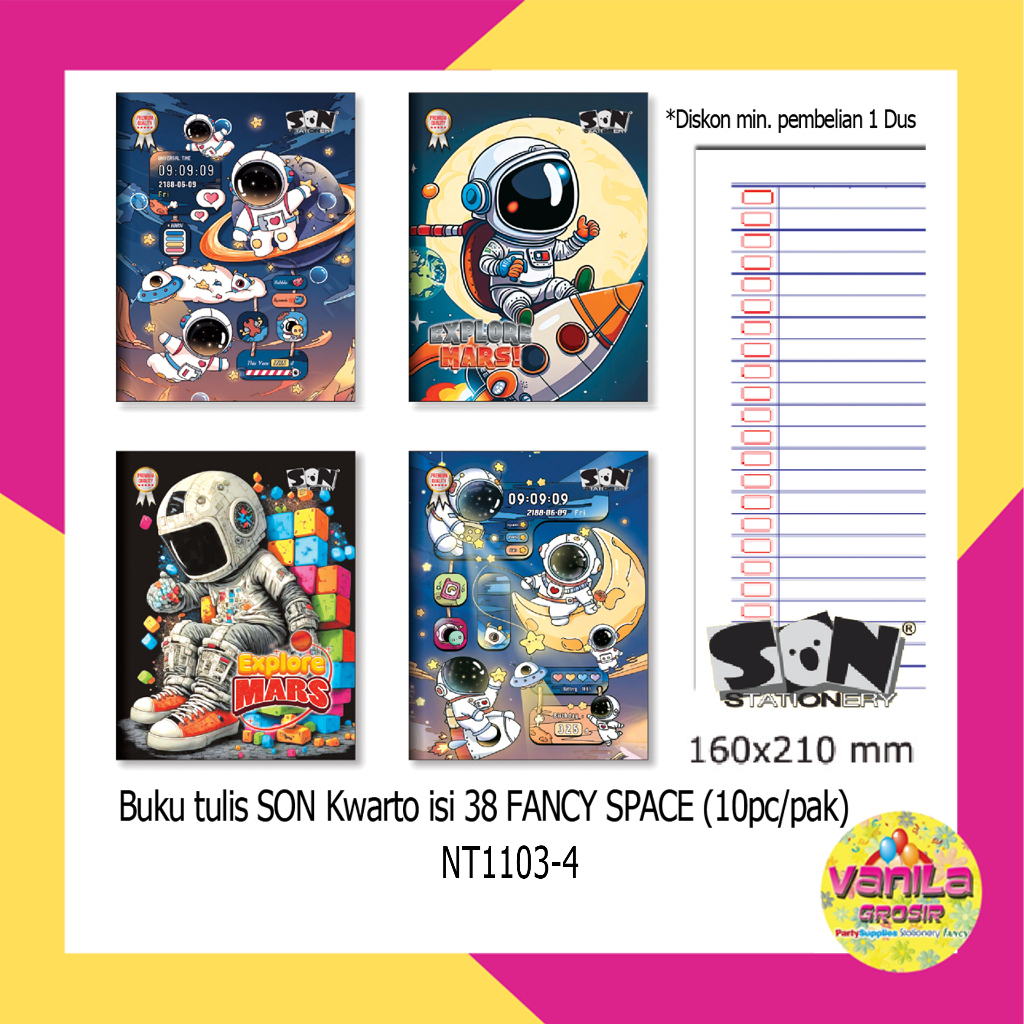 

(1Buku Isi 38Lembar) Buku Tulis SON Kwarto 160x210Mm, buku tulis sekolah, buku sekolah