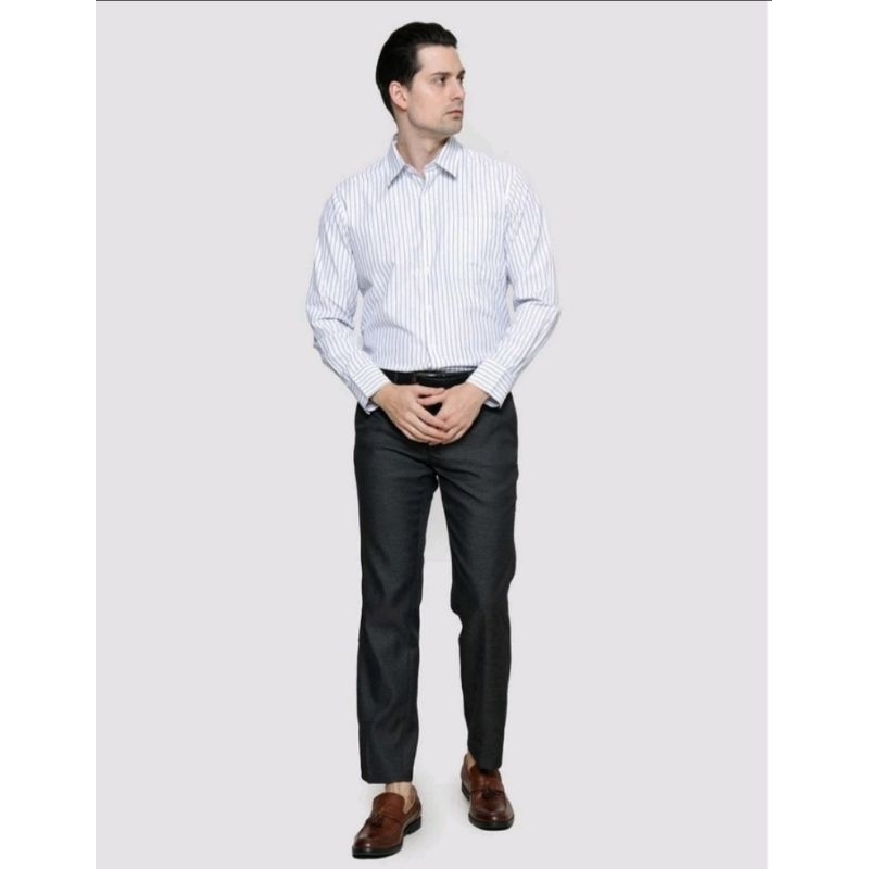 Stanley Adams kemeja pria lengan panjang slim fit