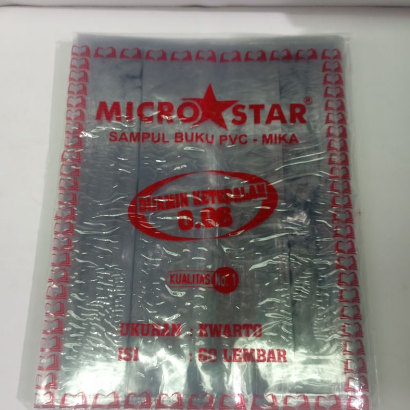 

SAMPUL MIKA PLASTIK MICROSTAR KWARTO 60 lembar / pack